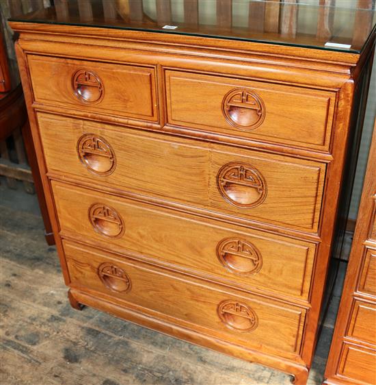 Chinese five drawer chest